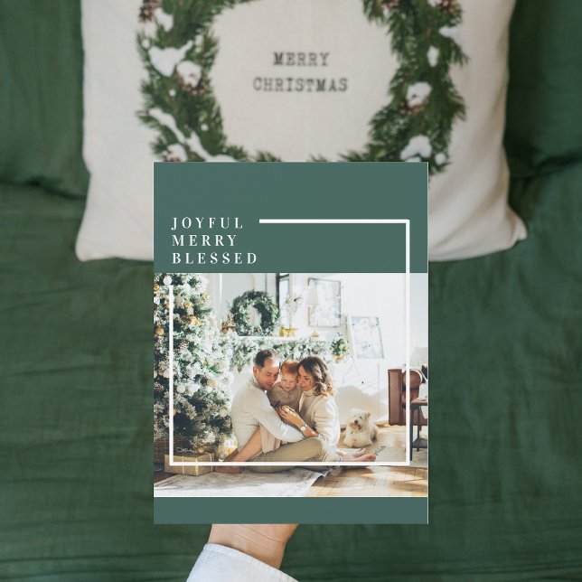Modern Family Photo | Joyful Merry Blessed | Green (Creator Uploaded)
