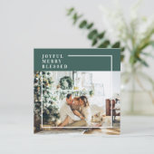 Modern Family Photo | Joyful Merry Blessed | Green (Standing Front)