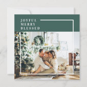 Modern Family Photo | Joyful Merry Blessed | Green (Front)
