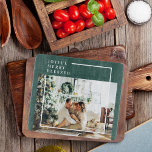 Modern Family Photo | Joyful Merry Blessed | Green Cutting Board<br><div class="desc">Modern Family Photo | Joyful Merry Blessed | Green</div>