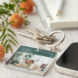 Modern Family Photo | Joyful Merry Blessed | Green Keychain<br><div class="desc">Modern Family Photo | Joyful Merry Blessed | Green</div>