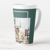 Modern Family Photo | Joyful Merry Blessed | Green Latte Mug (Right Angle)