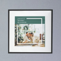 Modern Family Photo | Joyful Merry Blessed | Green