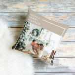 Modern Family Photo | Joyful Merry Blessed  Outdoor Pillow<br><div class="desc">Modern Family Photo | Joyful Merry Blessed</div>
