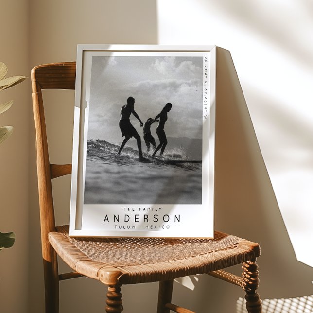 Modern Family Photo Minimalist Typography Print (Creator Uploaded)