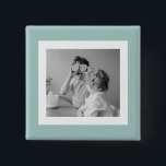 Modern  Family Photo Mint Simple Lovely Gift Button<br><div class="desc">Modern  Family Photo Mint Simple Lovely Gift</div>