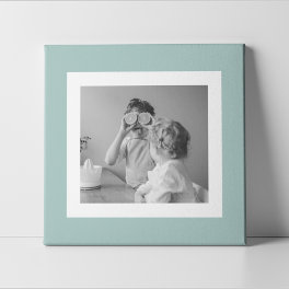 Modern Family Photo Mint Simple Lovely Gift Canvas Print