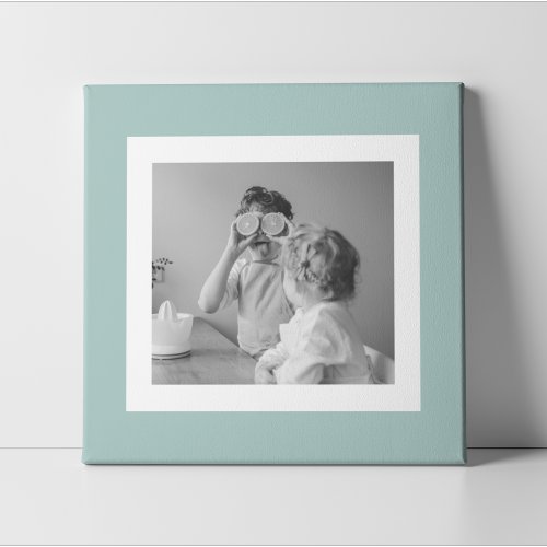 Modern  Family Photo Mint Simple Lovely Gift Canvas Print