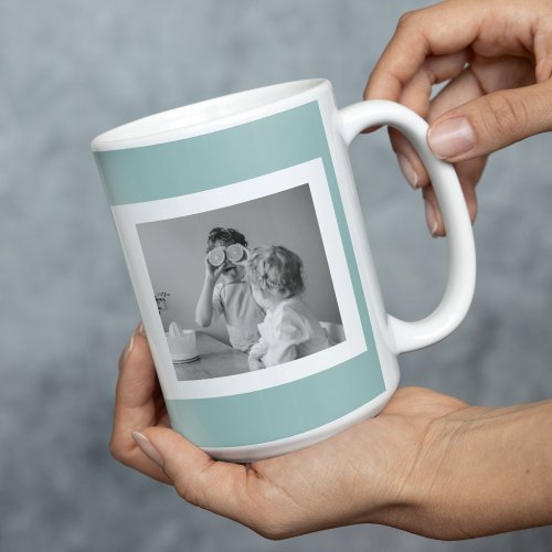 Modern  Family Photo Mint Simple Lovely Gift Coffee Mug