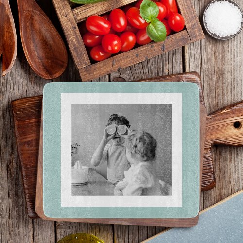 Modern  Family Photo Mint Simple Lovely Gift Cutting Board