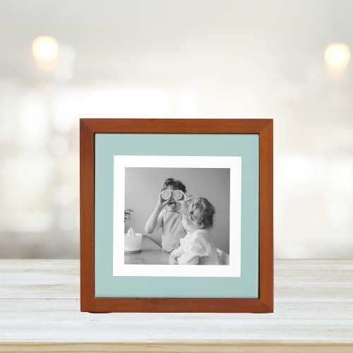 Modern  Family Photo Mint Simple Lovely Gift Desk Organizer