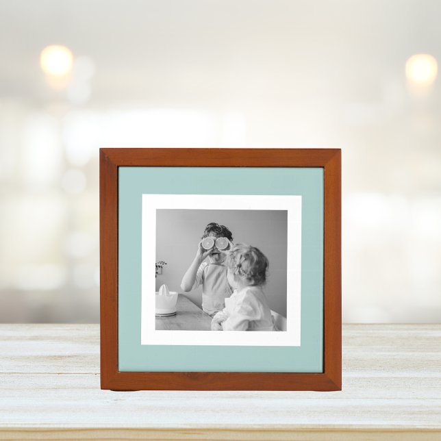 Modern  Family Photo Mint Simple Lovely Gift Desk Organizer (Creator Uploaded)