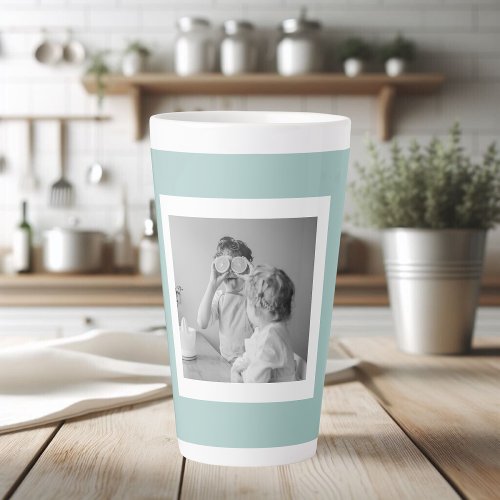 Modern  Family Photo Mint Simple Lovely Gift Latte Mug