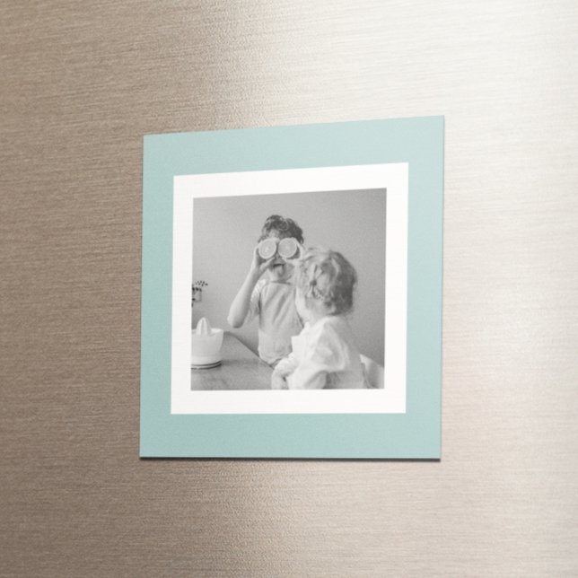 Modern  Family Photo Mint Simple Lovely Gift Magnet (Creator Uploaded)
