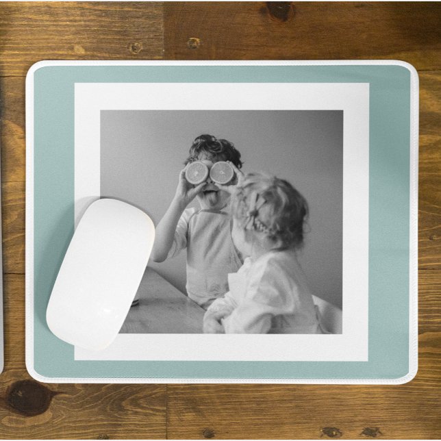 Modern  Family Photo Mint Simple Lovely Gift Mouse Pad (Creator Uploaded)
