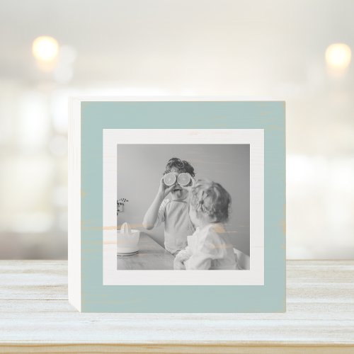 Modern  Family Photo Mint Simple Lovely Gift Wooden Box Sign