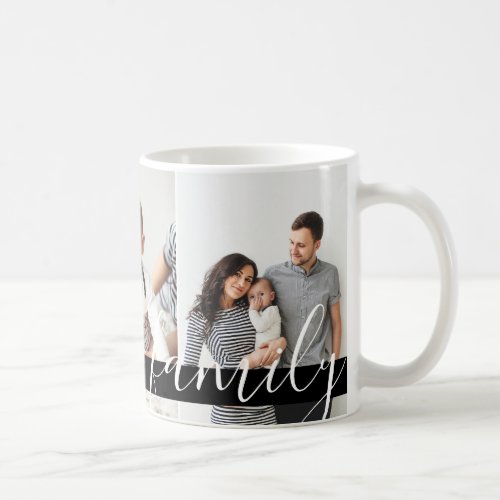 Modern Family Photo Monogram and Established Date Coffee Mug