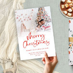 Modern Family Photo Overlay Red Merry Christmas Holiday Card<br><div class="desc">Modern Family Photo Overlay Red Writing Merry Christmas. Available digitally and printed.  A playful set script for Merry Christmas and the rest of the text is easy to personalise. Replace the sample photo with your own favorite.</div>
