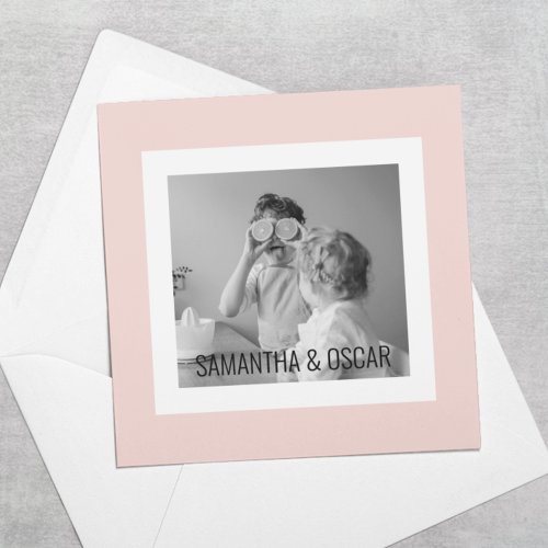 Modern  Family Photo Pastel Pink Simple Gift