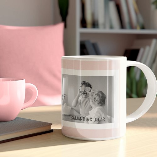 Modern  Family Photo Pastel Pink Simple Gift Coffee Mug