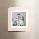 Modern  Family Photo Pastel Pink Simple Gift Magnet<br><div class="desc">Modern  Family Photo Pastel Pink Simple Gift</div>