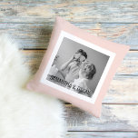 Modern  Family Photo Pastel Pink Simple Gift Outdoor Pillow<br><div class="desc">Modern  Family Photo Pastel Pink Simple Gift</div>