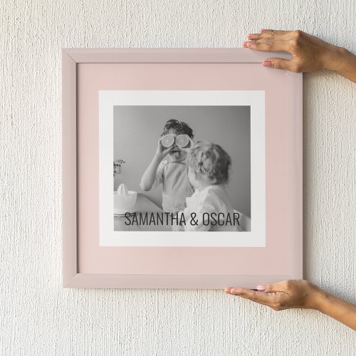 Modern  Family Photo Pastel Pink Simple Gift Poster