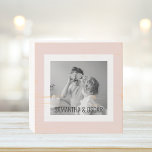 Modern  Family Photo Pastel Pink Simple Gift Wooden Box Sign<br><div class="desc">Modern  Family Photo Pastel Pink Simple Gift</div>