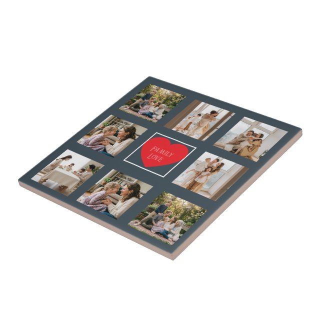 Modern Family Photo Personalized  Ceramic Tile (Side)