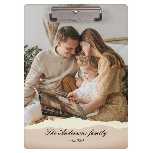 Modern Family Photo  Personalized Name Gift Clipboard