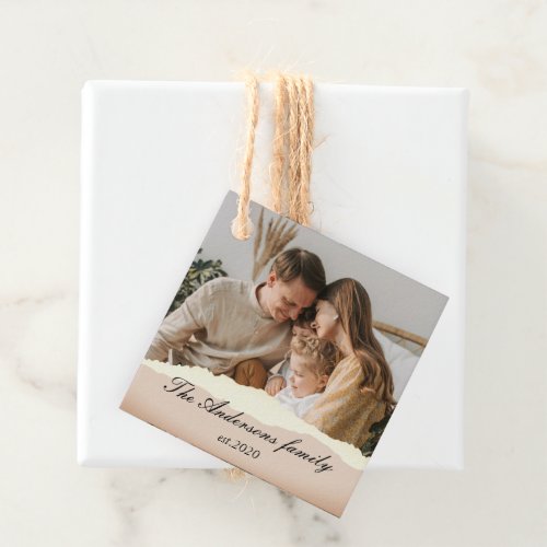 Modern Family Photo  Personalized Name Gift Favor Tags