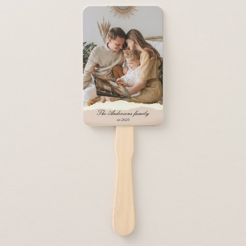Modern Family Photo  Personalized Name Gift Hand Fan
