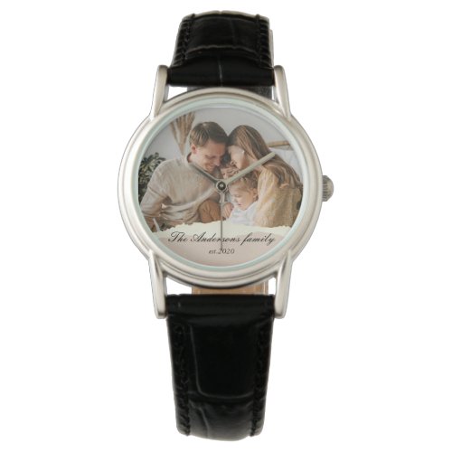 Modern Family Photo  Personalized Name Gift Watch