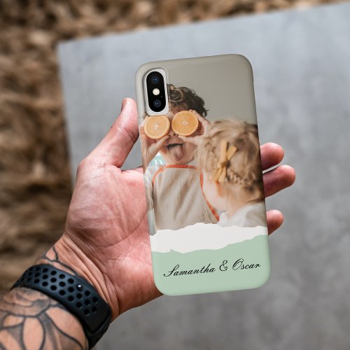 Modern Family Photo  Personalized Name Mint Gift iPhone XS Case