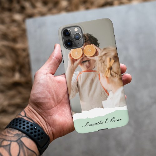 Modern Family Photo  Personalized Name Mint Gift iPhone 11Pro Max Case