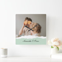 Modern Family Photo & Personalized Name Mint Gift
