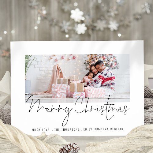 Modern Family Photo Script Merry Christmas Card