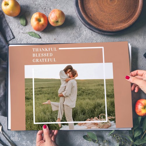 Modern Family Photo  Thankful Blessed Grateful Paper Pad