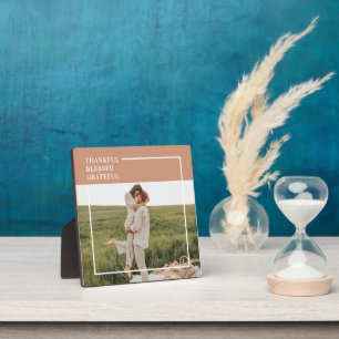 Modern Family Photo   Thankful Blessed Grateful Plaque