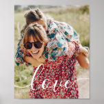 Modern Family Photo White Script Love Poster<br><div class="desc">Add your family favorite photo,  featuring a beautiful script font of the word love in white text. It would make a lovely addition to any room in your home.</div>