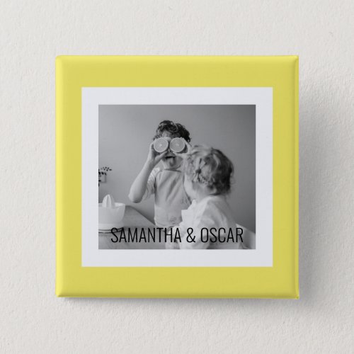Modern  Family Photo Yellow Simple Lovely Gift Button