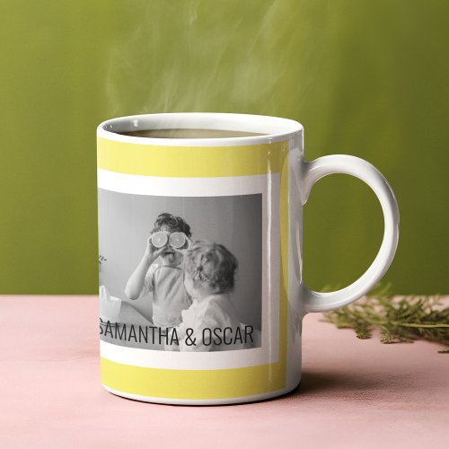 Modern  Family Photo Yellow Simple Lovely Gift Coffee Mug