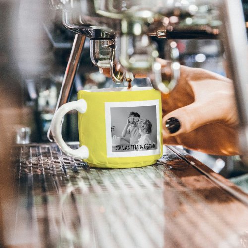 Modern  Family Photo Yellow Simple Lovely Gift Espresso Cup