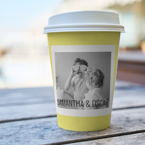 Modern  Family Photo Yellow Simple Lovely Gift Paper Cups