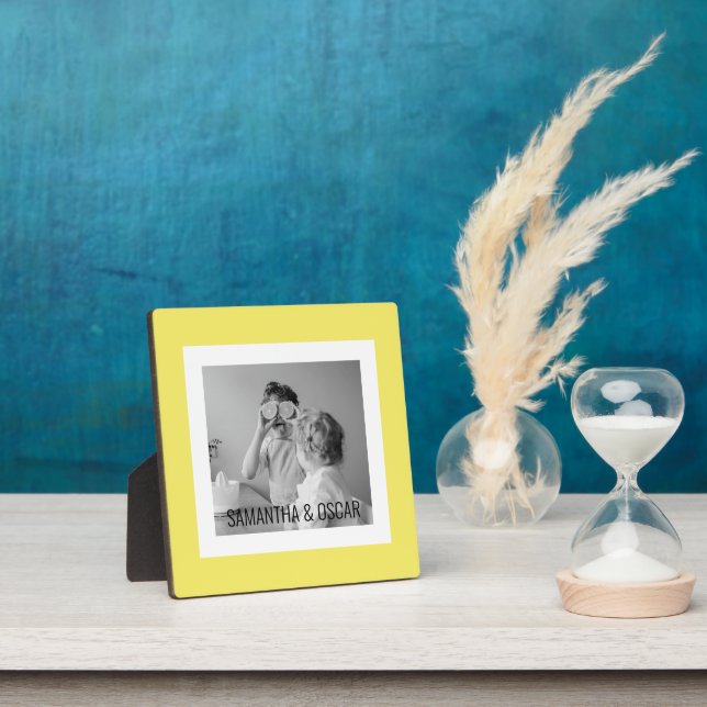 Modern  Family Photo Yellow Simple Lovely Gift Plaque (Insitu)