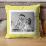 Modern  Family Photo Yellow Simple Lovely Gift Throw Pillow<br><div class="desc">Modern  Family Photo Yellow Simple Lovely Gift</div>