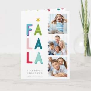 MODERN FAMILY PHOTOS bold bright colorful fa la la Holiday Card