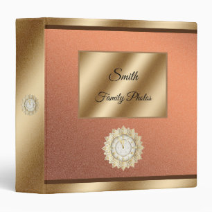 Modern Family Photos Gold Orange 3 ring binder
