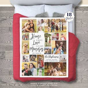 Modern Family Quote 18 Photo Collage Fleece Blanket
