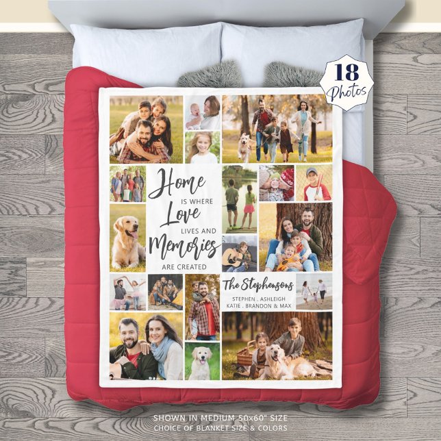 Modern Family Quote 18 Photo Collage Fleece Blanket (Creator Uploaded)